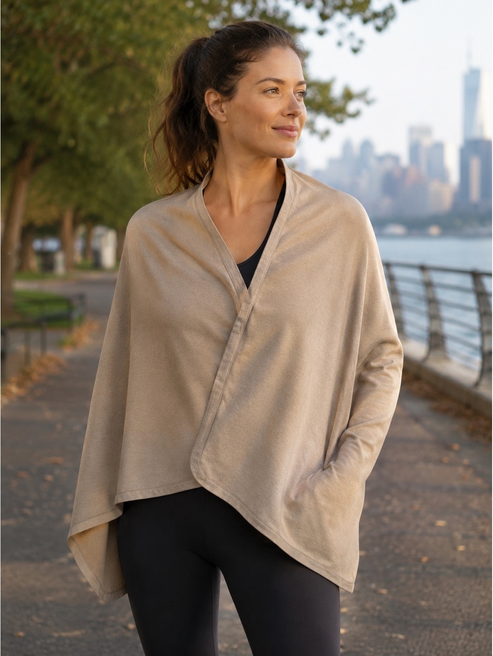 Lululemon Vinyasa Scarf Wrap Shawl Cardigan Oatmeal One Size